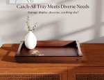 Acacia Wood Serving Tray with Metal Handles