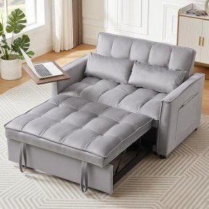 Versatile Velvet Loveseat Sofa Bed with Storage