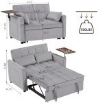 Versatile Velvet Loveseat Sofa Bed with Storage
