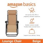 Beige Adjustable Folding Lounge Chair with Pillow