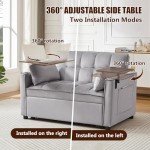 Versatile Velvet Loveseat Sofa Bed with Storage