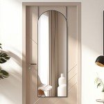 Arched Full Length Door Mirror - Black 14"x48