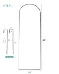 Arched Full Length Door Mirror - Black 14"x48