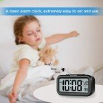 Peakeep Black Battery Operated Night Light Alarm Clock