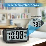 Peakeep Black Battery Operated Night Light Alarm Clock