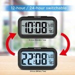 Peakeep Black Battery Operated Night Light Alarm Clock