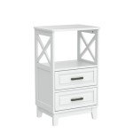 Rustic Tall Nightstand Set of 2 - White