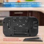 Peakeep Black Battery Operated Night Light Alarm Clock