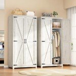 70" Farmhouse Armoire Wardrobe with Barn Doors
