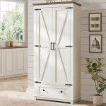 Farmhouse Kitchen Pantry Cabinet with Barn Doors