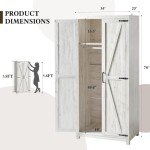 70" Farmhouse Armoire Wardrobe with Barn Doors
