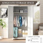 70" Farmhouse Armoire Wardrobe with Barn Doors