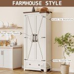 Farmhouse Kitchen Pantry Cabinet with Barn Doors