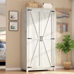 70" Farmhouse Armoire Wardrobe with Barn Doors