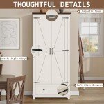 Farmhouse Kitchen Pantry Cabinet with Barn Doors