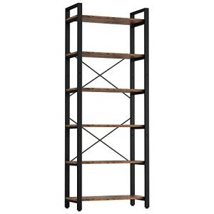 6-Tier Vintage Industrial Ladder Bookshelf