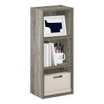 Furinno Luder 3-Tier Bookcase in French Oak
