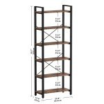 6-Tier Vintage Industrial Ladder Bookshelf