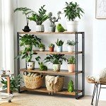 4-Tier Industrial Wood and Metal Bookshelf