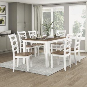 7-Piece Solid Wood Dining Table Set for 6