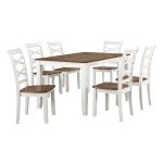7-Piece Solid Wood Dining Table Set for 6