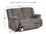 Tulen Modern Dark Gray Reclining Loveseat