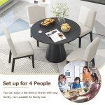 Merax Retro Round Dining Table in Black