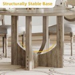 Rustic Round Dining Table for 4-6 People