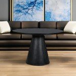 Merax Retro Round Dining Table in Black