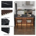 Large 63" LED Imitation Marble Dining Table