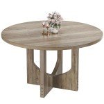 Rustic Round Dining Table for 4-6 People