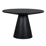 Merax Retro Round Dining Table in Black