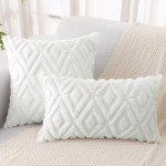 Plush Faux Fur Throw Pillow Covers 18x18 - Set of 2