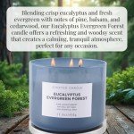 Eucalyptus Pine Scented 3-Wick Candle 15.8 oz