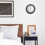 2 Pack Silent 10 Inch Wall Clocks, Black