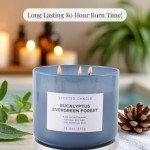 Eucalyptus Pine Scented 3-Wick Candle 15.8 oz