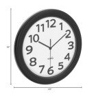 2 Pack Silent 10 Inch Wall Clocks, Black