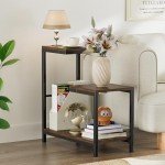 Venkuber G-Shaped Rustic Brown End Table