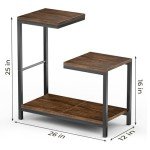 Venkuber G-Shaped Rustic Brown End Table