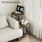 Venkuber G-Shaped Rustic Brown End Table