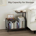 Venkuber G-Shaped Rustic Brown End Table