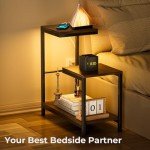 Venkuber G-Shaped Rustic Brown End Table