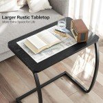 Vintage C-Shaped Side Table for Sofa