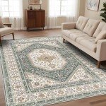 Vintage Washable 9x12 Rug for Living Rooms