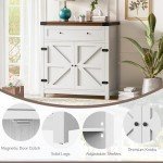 Flamaker Farmhouse Sideboard Buffet Cabinet in White