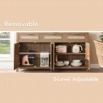 Boho Rattan Sideboard Buffet Cabinet with Storage