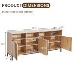 Large Storage Cabinet with Fluted Doors in Oak