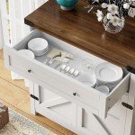 Flamaker Farmhouse Sideboard Buffet Cabinet in White