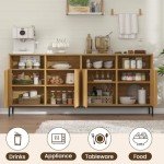 Large Storage Cabinet with Fluted Doors in Oak