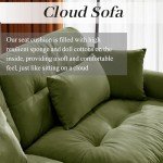 94" Green Velvet Modular Sectional Sofa with Pillows